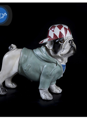 趣味可爱风英国斗牛犬软装摆件