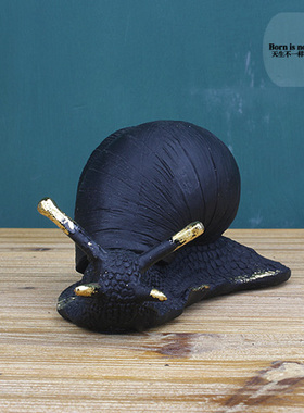 美式复古做旧蓝鲸蜗牛办公动物