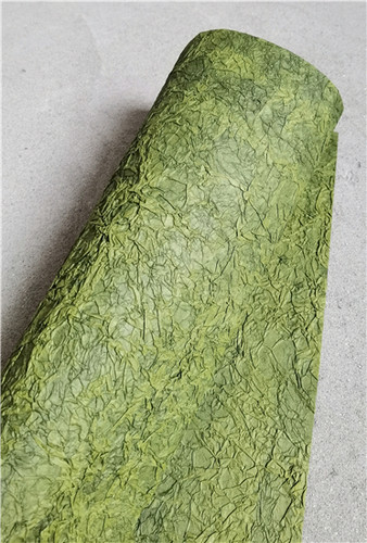 绿色双层褶皱纸 立体重肌理不规则压褶皱创意外套服装设计师面料 - 图1