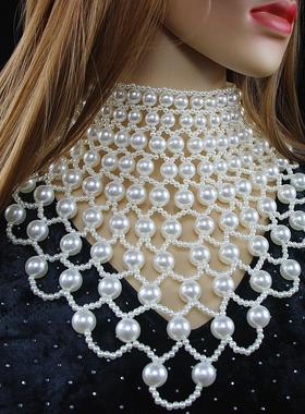 仿珍珠项链女夸张锁骨链脖子饰品