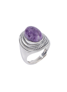 悦宝珠宝紫龙晶S925银戒