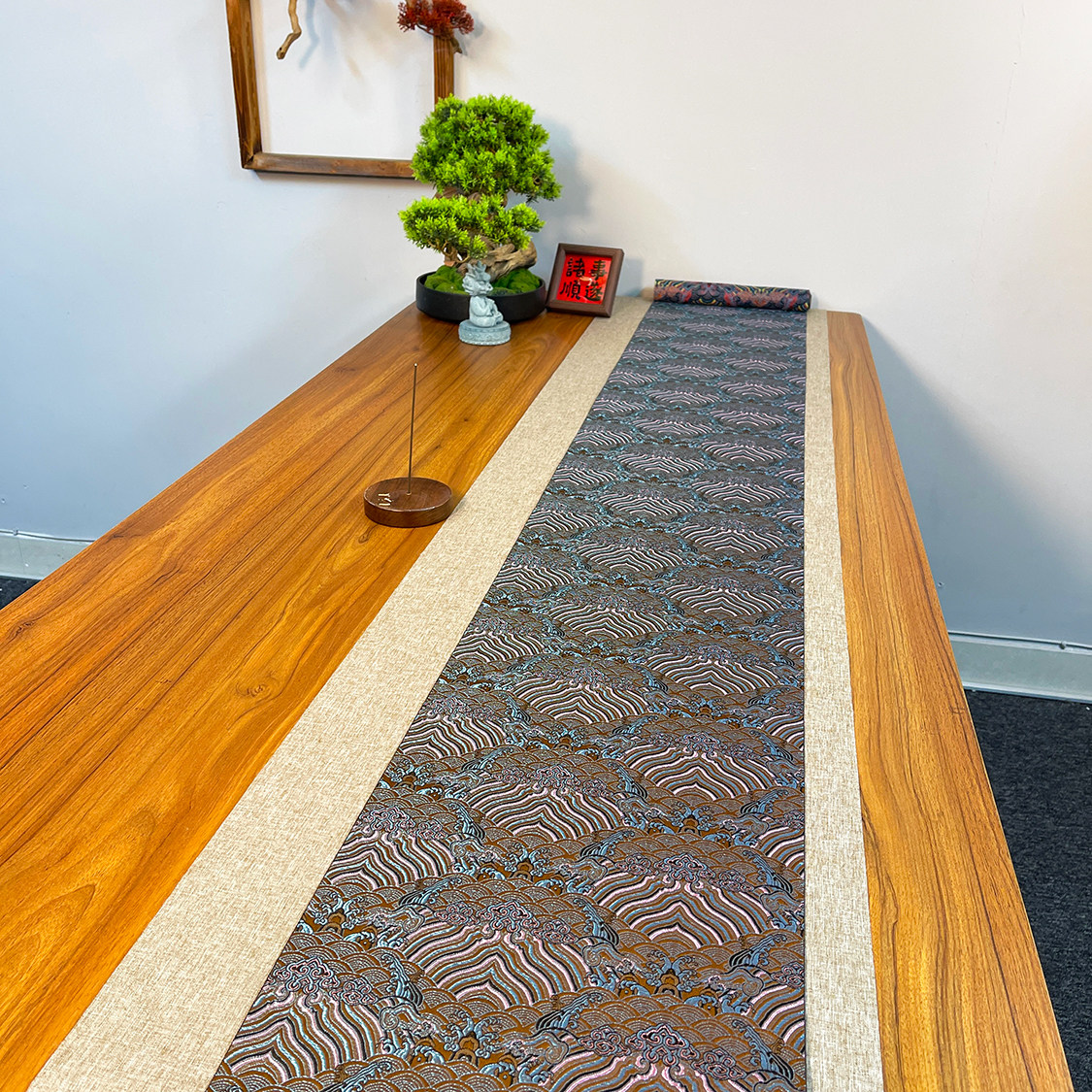 新中式茶台云锦桌布桌旗中国风禅意茶席云锦缎双面布艺茶桌垫,淘宝优惠券,粉丝福利购,淘宝优惠卷