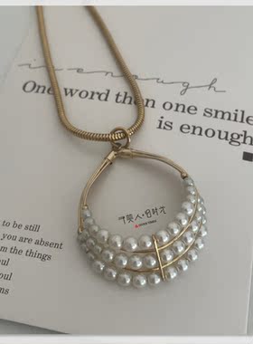 多层多层锁骨链珍珠吊坠