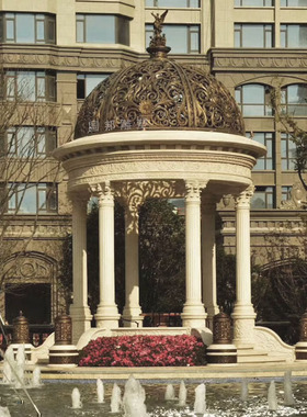 大型铸铜凉亭雕塑户外公园小区景观园林摆放大型铜凉亭帽亭子定做