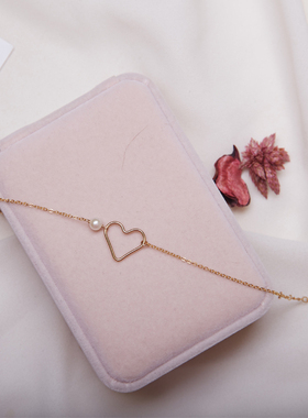 diy原创小心心日系珍珠手链