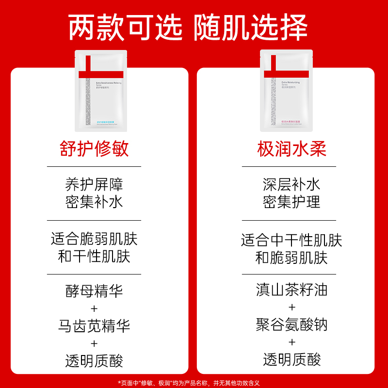 Winona薇诺娜舒敏保湿/极润修护贴面膜女敏感肌补水保湿滋润官方