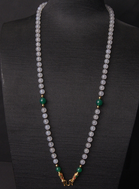 原创白玛瑙翡翠蜜蜡琥珀佛牌链子