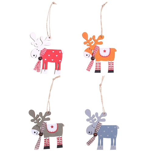 Новый рождественский деревянный лосей подвеска подвеска рождественская елка висят украшение рождественские украшения поляки красочные олени висящие украшения творчество