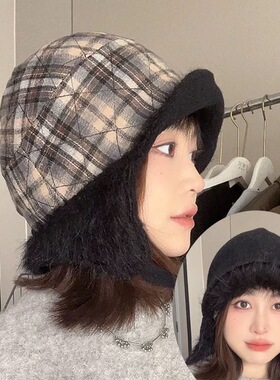 雷锋帽女冬季保暖防寒灰色
