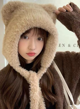 毛线帽可爱女冬季百搭针织帽