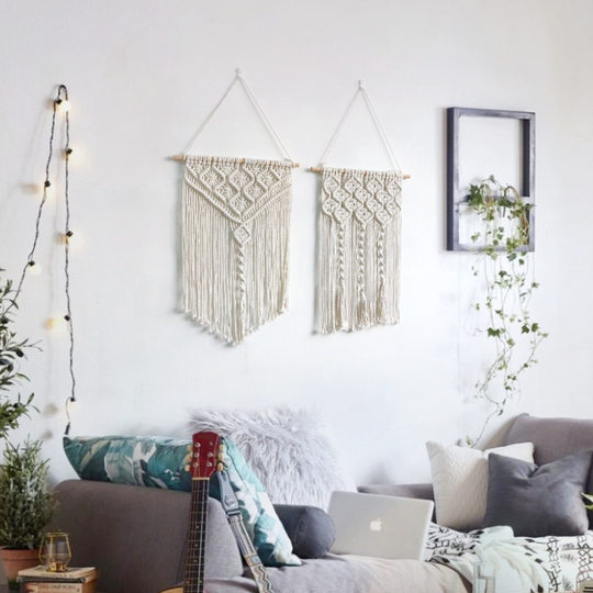 Bohemian hand-woven tapestry blackout box living room bedroom wall decoration tapestry cotton rope pendant hanging jewelry