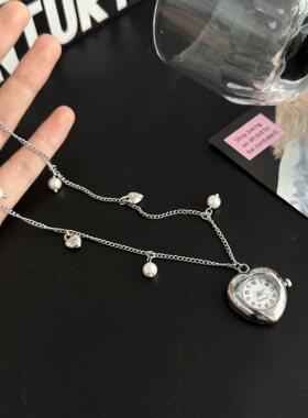 复古百搭钟表项链新款小众设计时尚个性配饰吊坠颈链百搭锁骨链女