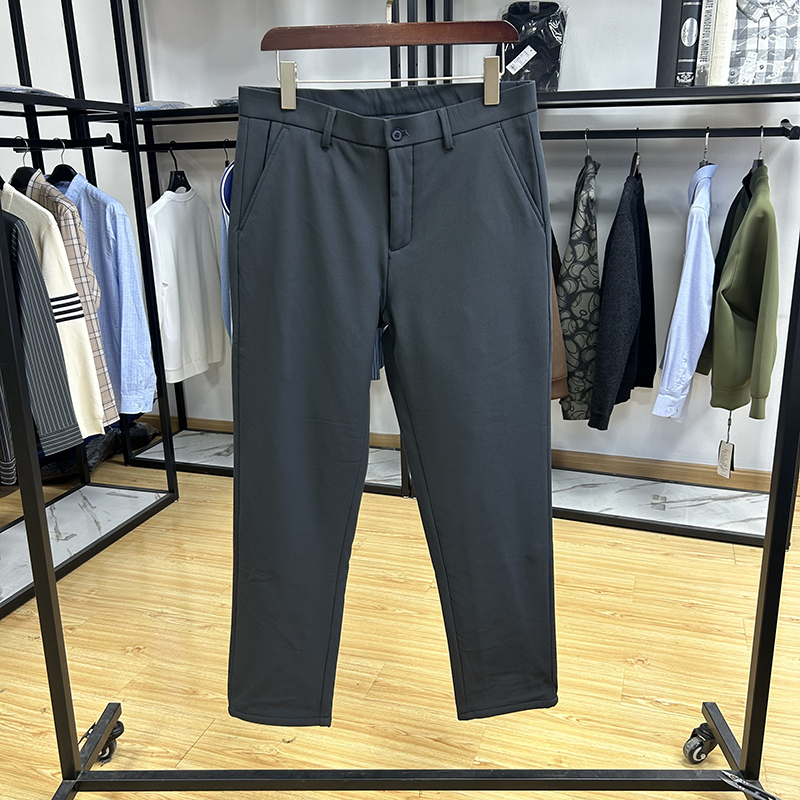 90鹅绒，加厚不臃肿保暖商务休闲外穿羽绒裤秋冬防风修身直筒长裤 - 图2