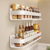 White Kitchen Shelve Free of perforated wall-mounted condiments Seasonings Wall Condiment Racks Home Holding Racks