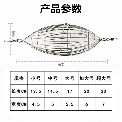 海钓打窝笼不锈钢弯刀天平配件深海船钓沉底打窝器鸡笼虾砖诱饵笼 - 图1