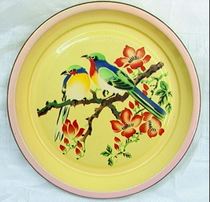 Nostalgia Old Objects 1959 Shanghai Jiu New Enamelling Porcelain Factory Enamel Plate Fruit Tray Trays MAGPIE DEN