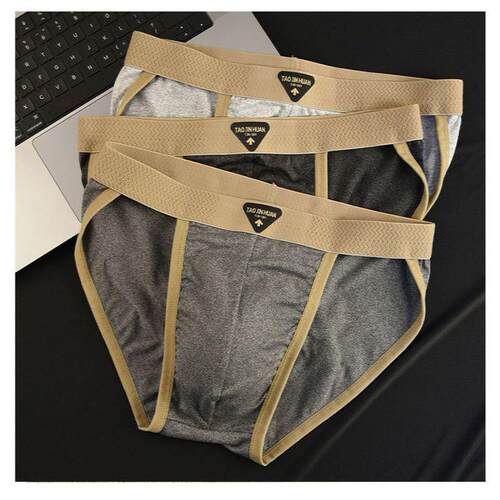 【三条装】【工厂】男士内裤欧美风时尚潮流柔软舒适亲肤透气三角 - 图0