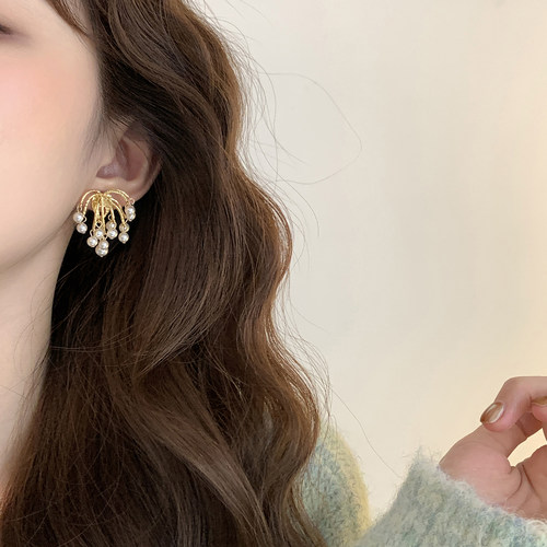 迷度S925银针灵动烟花珍珠耳环耳钉轻奢高级感耳饰独特优雅设计感 - 图2