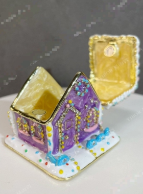 圣诞屋合金珐琅摆件送礼装饰