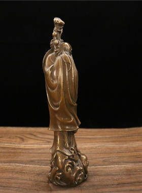 黄铜达摩人物工艺品玄关桌面摆件