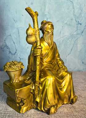 药王孙思邈高度38厘米左右纯铜材质家居摆件供奉礼品