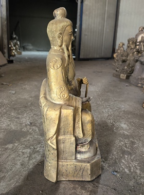 纯铜太白金星白帝子太白星铜神佛像桌面古典人物摆件工艺品