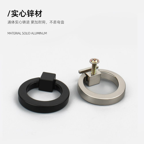 欧式抽屉单孔拉手衣柜橱柜古铜拉环把手中式仿古简约吊环柜门手柄 - 图2