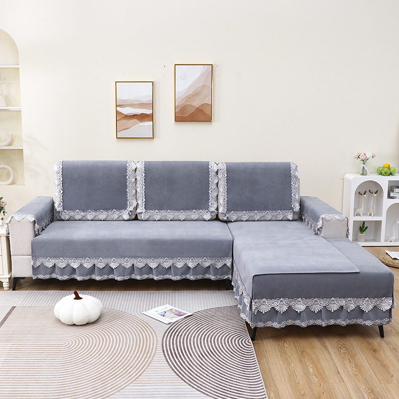 防滑简约沙发盖布扶手巾方形靠背巾欧式雪尼尔四季通用全包坐垫套
