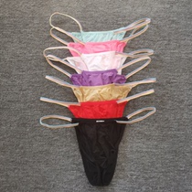 Ribbon Thin belt bikini half-pack triangle Light ice silk style slightly oversized mid-rise