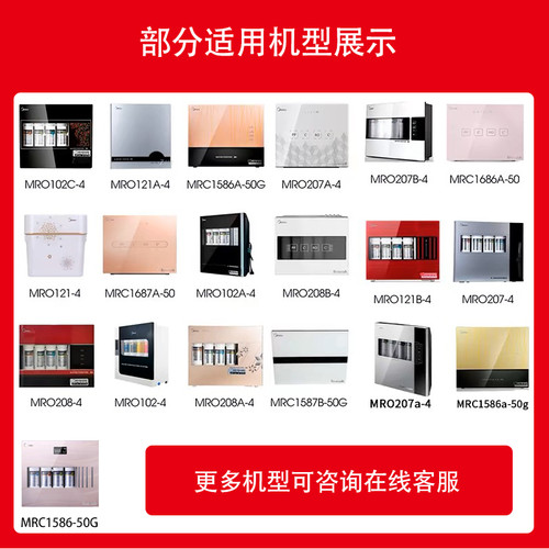 适用美的净水器M6滤芯MRC1586A-50G MRO208B-4 102C-4 MR0207A-4 - 图0