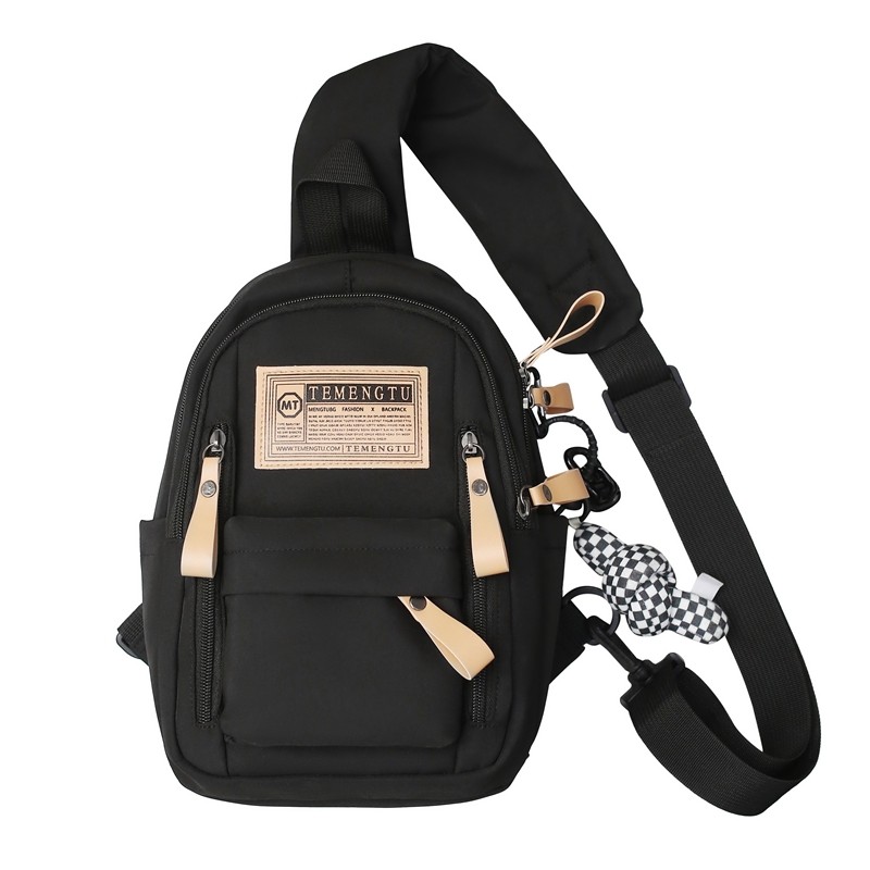 Linglan Japanese and Korean trendy functional chest bag crossbody small backpack