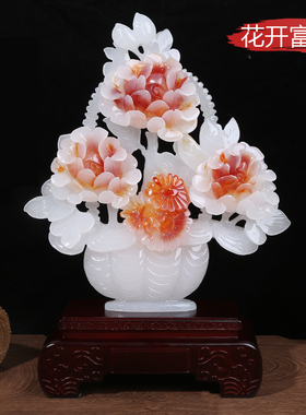 玉石帆船一帆风顺摆件招财工艺品