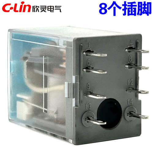 欣灵牌HHC68BVL-2Z AC220V DC24V 6.5A 8插脚小型中间电磁继电器 - 图2