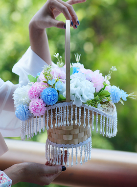 汉服拍摄道具花篮舞蹈写真花篮