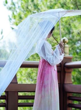 新中式影楼婚纱摄影道具白纱伞