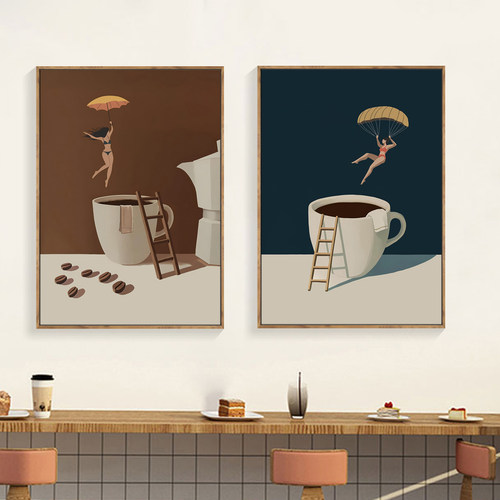 咖啡厅装饰画coffee奶茶甜品氛围布置墙现代时尚厨房海报创意挂画 - 图3