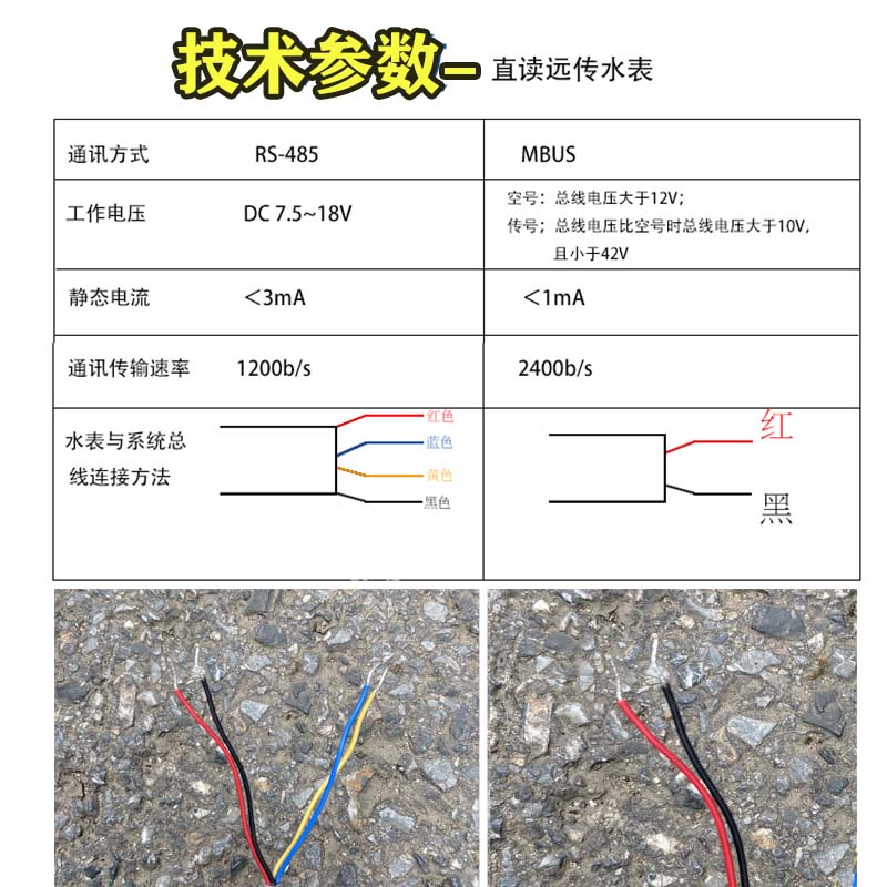 光电直读远传水表RS485通讯MODBUS智能抄表M-BUS188协议干式防冻 - 图1