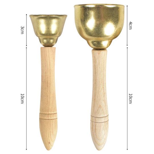 奥尔夫乐器铜碰铃儿童打击手柄大小号组合碰钟带把棒音乐教具早教