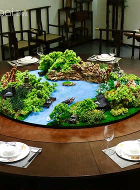 酒店餐桌新中式仿真花装饰摆件