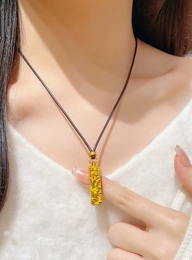 碎冰冰四方来财金砖项链