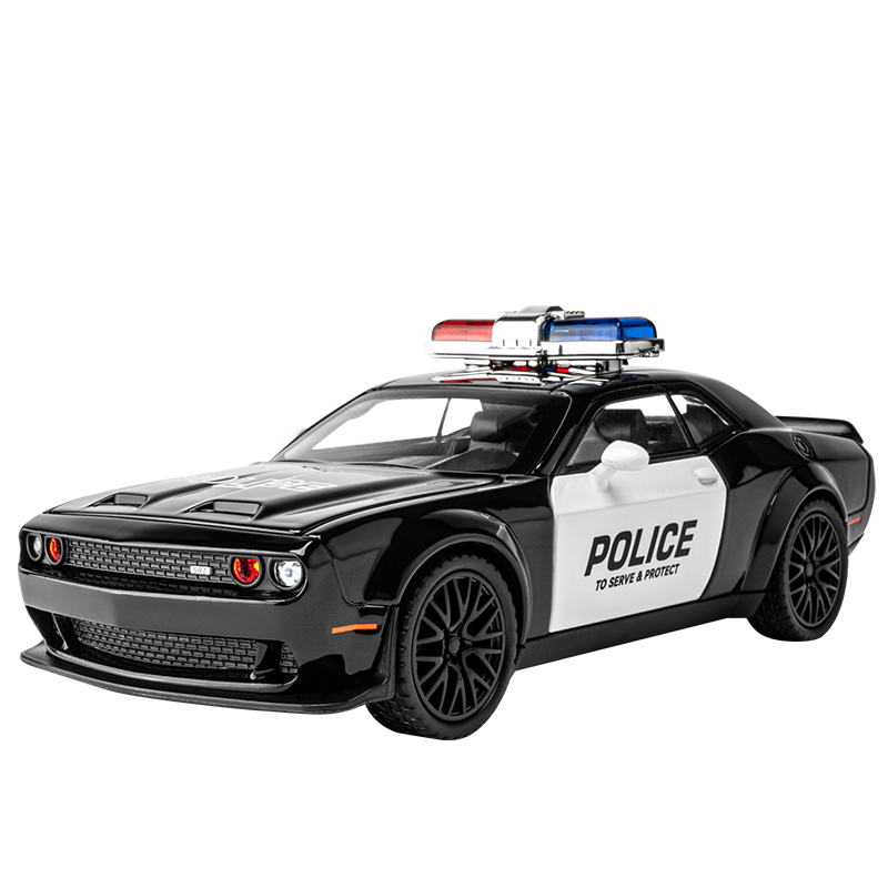 1:32道奇战马SRT地狱猫合金车模仿真小汽车模型玩具车公安警察车 - 图3