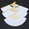 Large, medium and small blank paper fans handmade folding fans white double-sided paper fans children diy painting calligraphy fans students