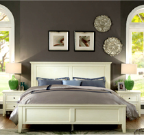 美式欧式家具乡村简约风格卧室双人床1.8米简欧实木板床床头柜