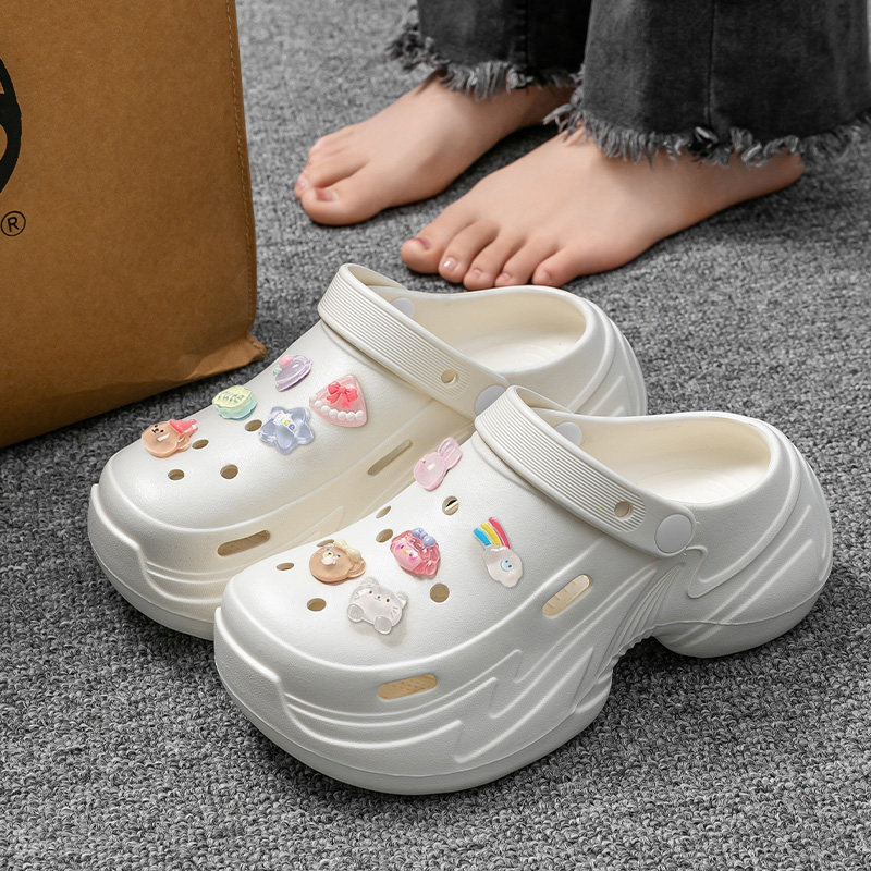 厚底洞洞鞋女款夏季外穿2025新款踩屎感eva增高防滑沙滩包头凉拖,淘宝优惠券,粉丝福利购,淘宝优惠卷