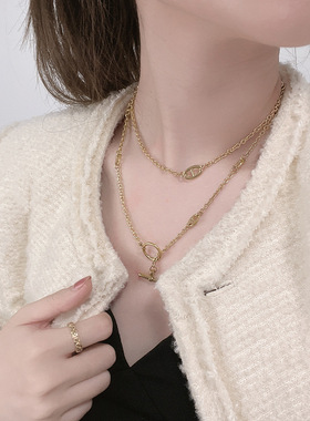 欧美2022新款钢叠项链潮流时尚