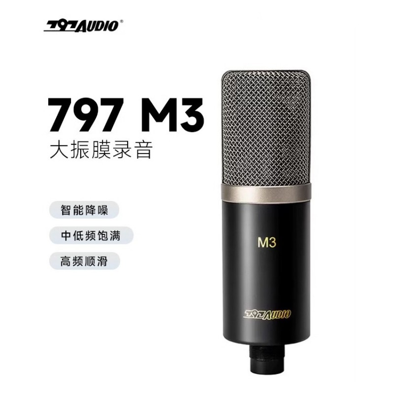 797Audio M3 M5专业大振膜电容麦克风录音棚录音声书主播k歌专用 - 图0