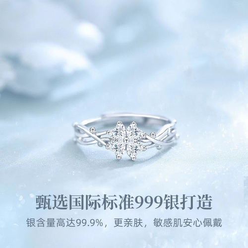 四叶草S999纯银戒指女2026新款轻奢小众设计高级感生日礼物送女友 - 图0