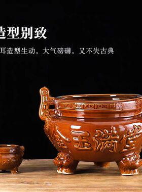 大尺寸陶瓷香炉仿古烧香上香熏炉