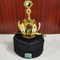 Daoist Supplies Road Hat Crown High Work Hexagon Hat Alloy Tai Chi Lotus Crown Bronze Tai Chi Crown