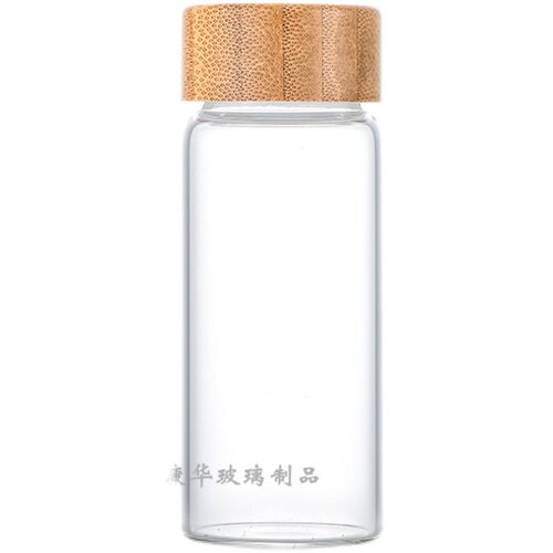 高硼硅无铅玻璃密封瓶食品级空瓶药瓶小号竹木盖玻璃瓶茶叶储存罐 - 图3
